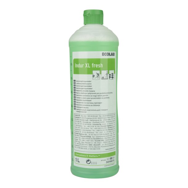 Vaskeplejemiddel<br>Ecolab Indur XL Fresh<br>1 liter