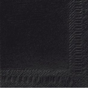 Servietter - Duni 3-lags sorte 33 x 33 cm - 125 stk.