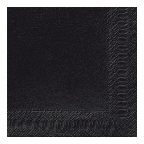 Servietter - Duni 3-lags sorte 33 x 33 cm - 125 stk.