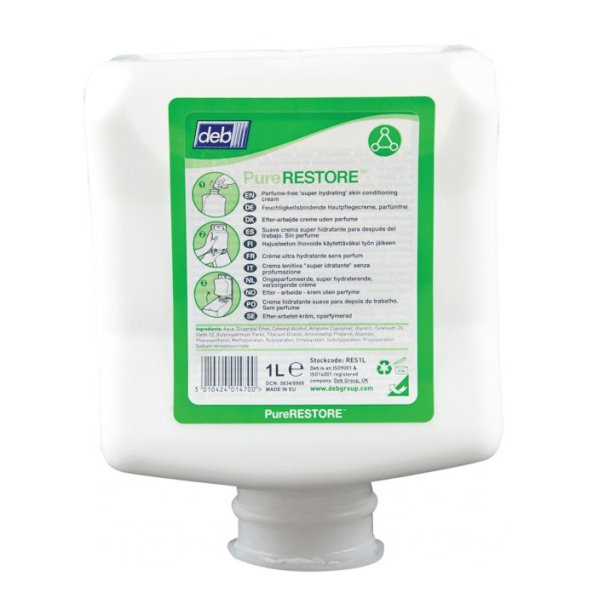 Hndcreme 1000 ml<br> Efter arbejde<br> Deb Pure Restore Patron
