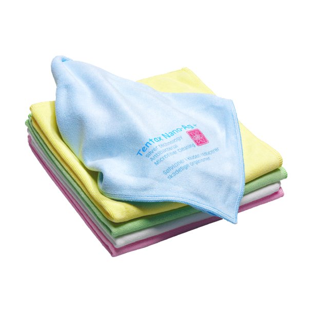 Microfiberklud 40 x 40cm<br> Rd - Antibakteriel 