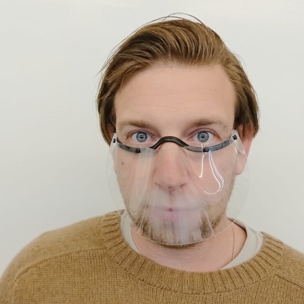 Mundvisir med "brillest�nger"<br> 20 x 10 cm