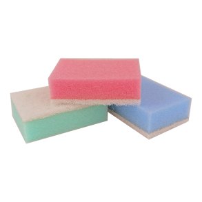 Skuresvamp m/hvid skureflade 10stk<br> meget bld