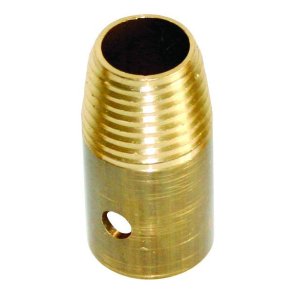 Adapter i messing med gevind