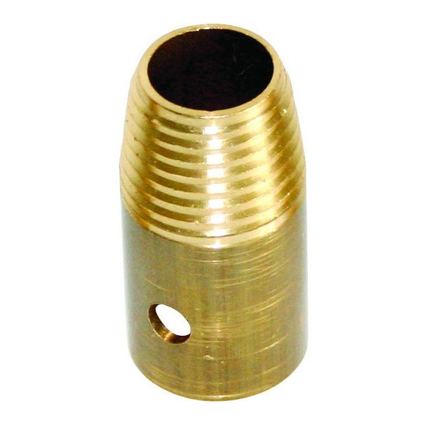 Adapter i messing med gevind