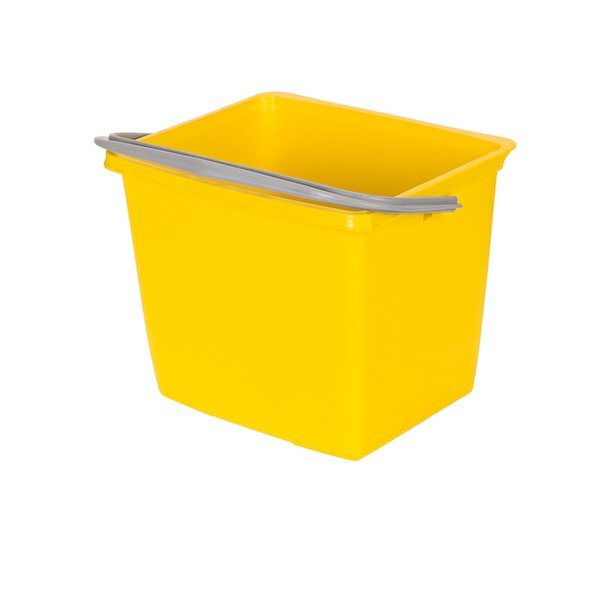 Inventarspand 13 liter<br> Firkantet, Gul<br> til DIT vogne 