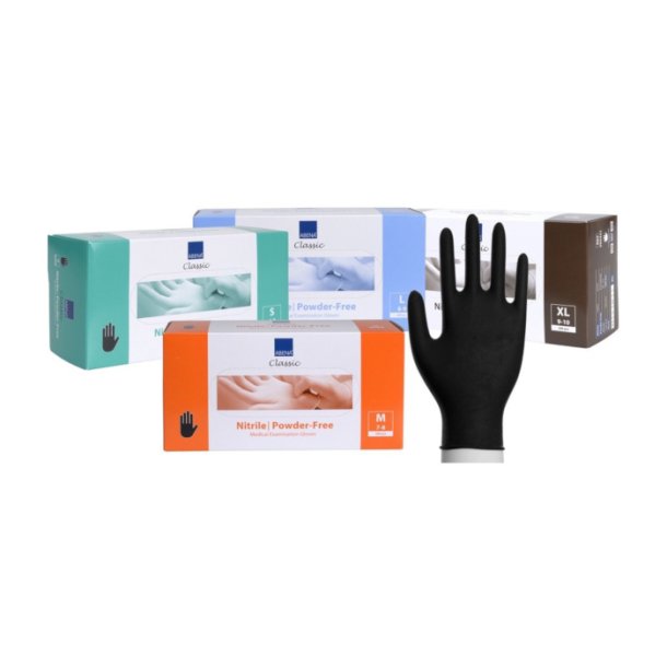 Engangshandsker Sort Nitril <br>Uden talkum