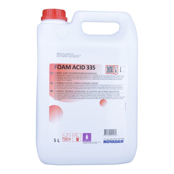 Kalkfjerner 5 liter<br> Sur skumrengring<br> Foam Acid 335 